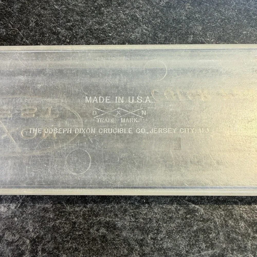 Vintage DIXON BEST Hard Plastic Color Pencil Box‎ Case 7 1/8 x 2 Inch USA